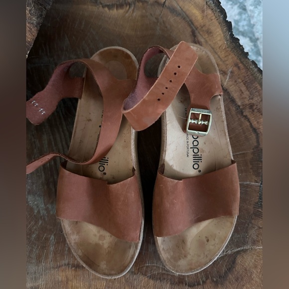 Papillio Shoes - Papillio Tan Leather Sandals with Buckle